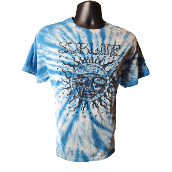 Sublime T Shirt Blue Tie Dye Sun Face Graphic Mens Large Vintage Rock Band Tee - Picture 12 of 16